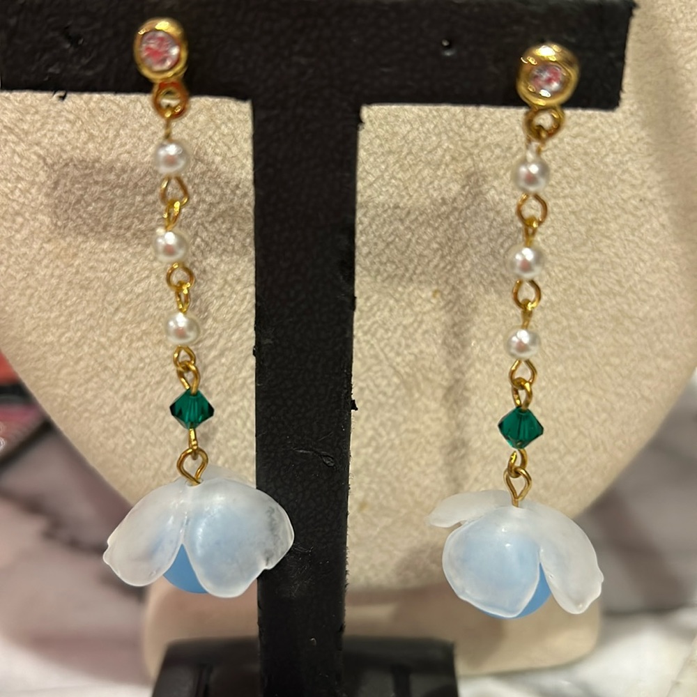 Spring Blooms with Pearls Earrings-Boutique